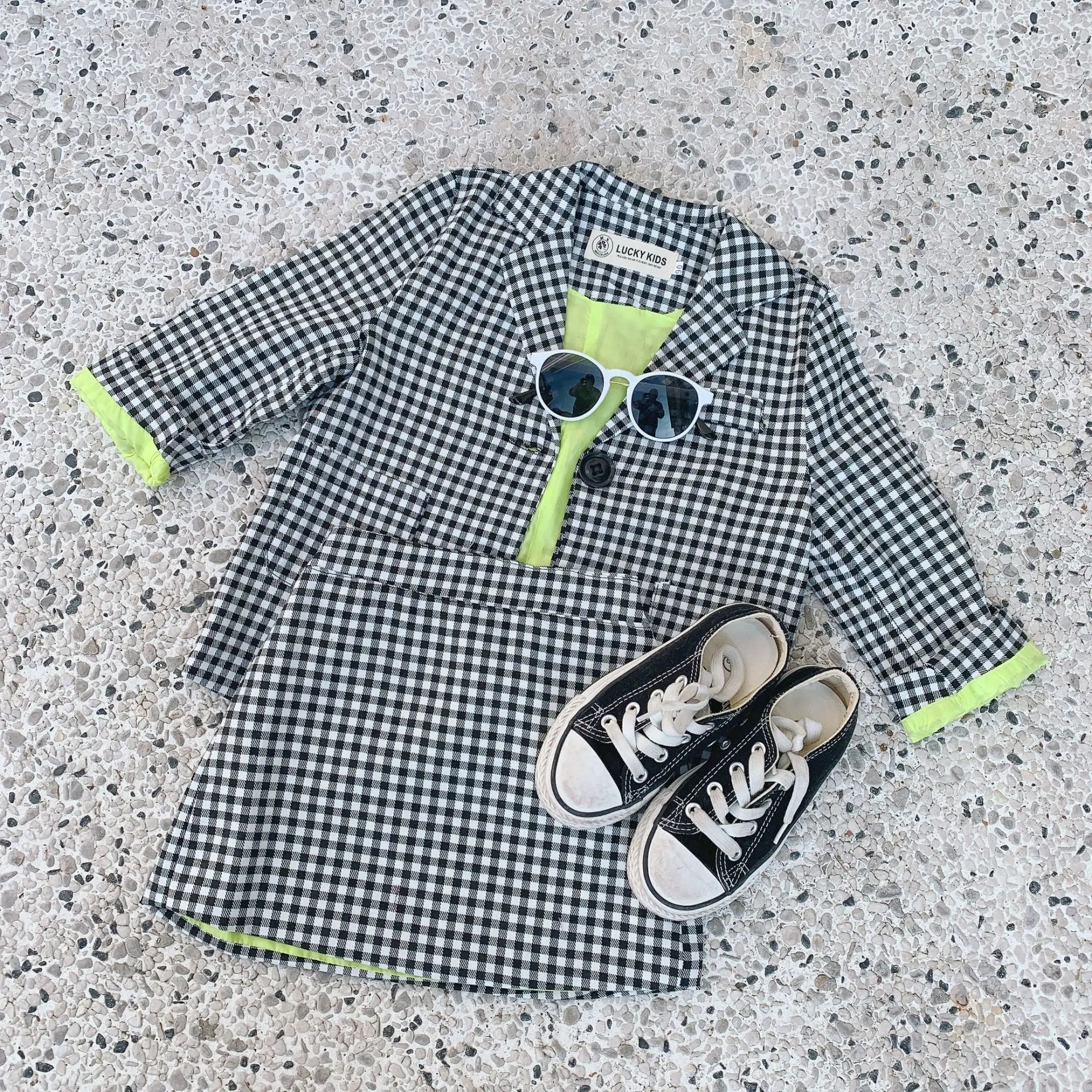 Spring boys girls fashion plaid Suits 2020 kids casual coat and pants or skirt 2pcs sets Brother sister suit | Детская одежда и