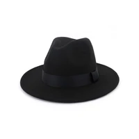 new vintage fedora men wool wide brim top hat witner autumn for woman chapeau black church hat bowler ladies womens jazz hats