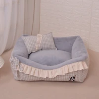 pet cotton nest with coral fleece cushions safe sofa puppy home warm pet bed