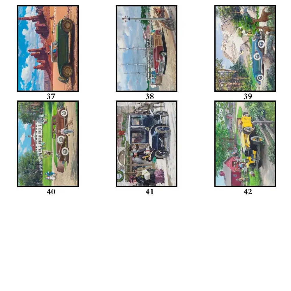 42 дизайна Gran Torino погремушка винтажный автомобиль белая бумага постер картина