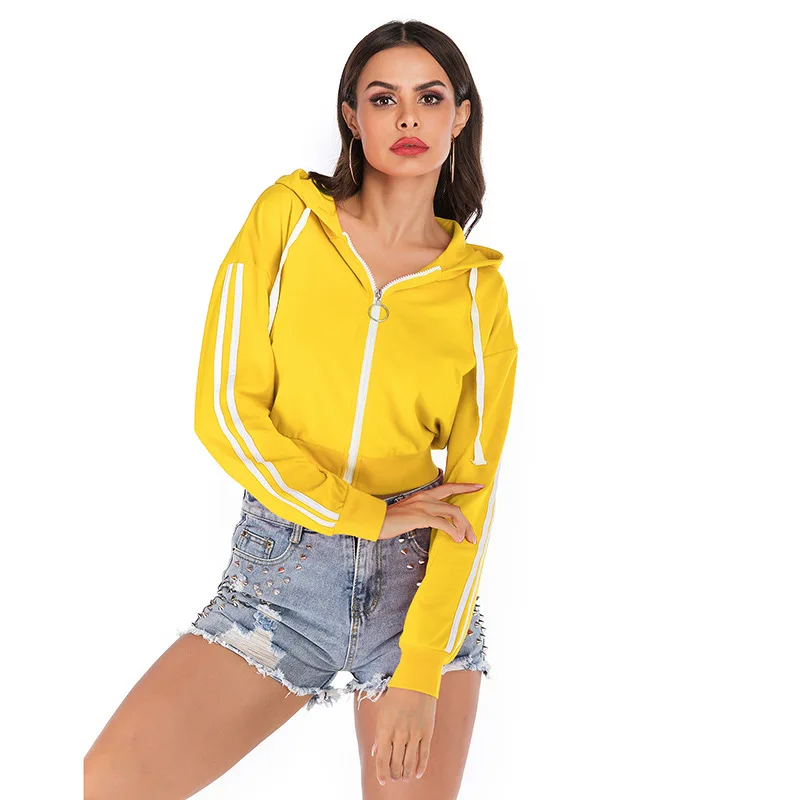 

New Style for Autumn and Winter Solid Color Hooded Long-Sleeved Casual Sweater Women's 2020 Fashion Short Cardigan