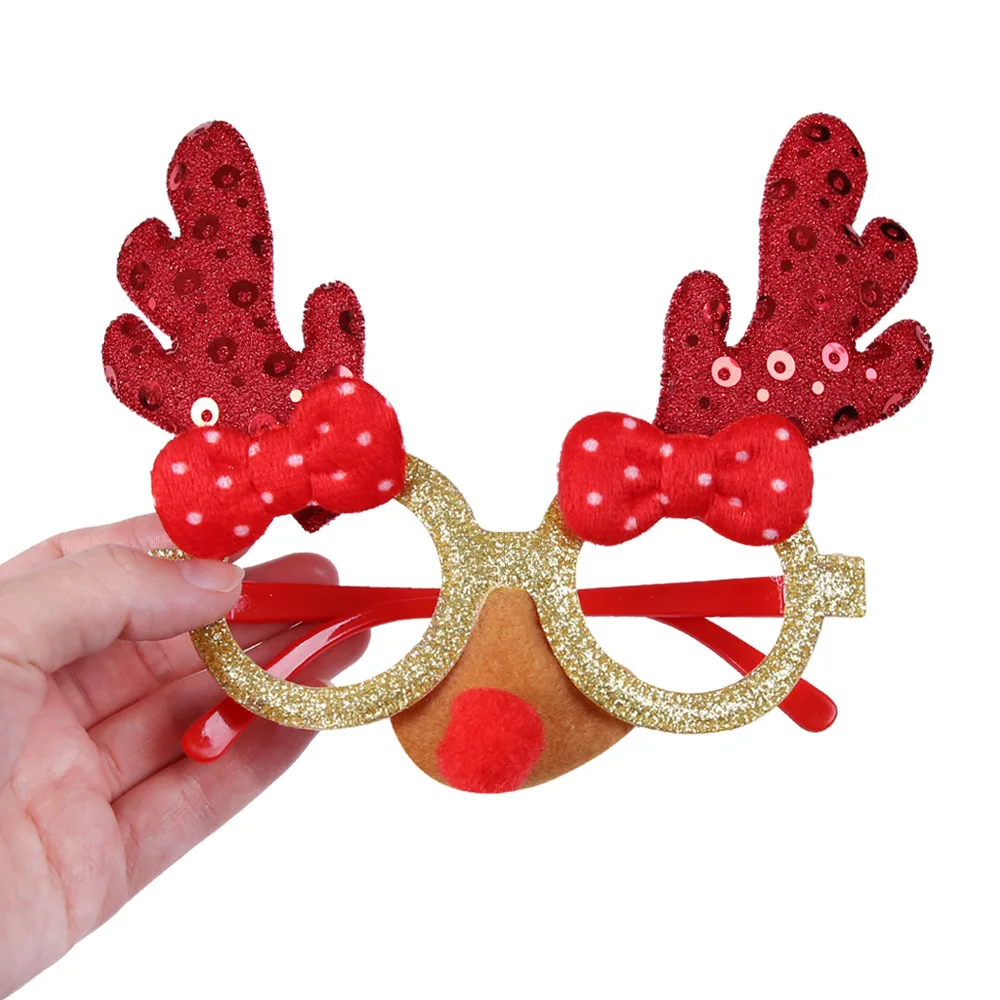 

Christmas Costume Party Glasses Frame Santa Snowman Eyeglasses Eyewear Christmas Decoration Favor Gifts Supplies for Kids Adults