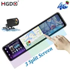 Зеркало заднего вида с видеорегистратором HGDO, 12 '', 4G, Android 2020, 8,1 P, Wi-Fi, GPS, ADAS, 3 экрана, 1080