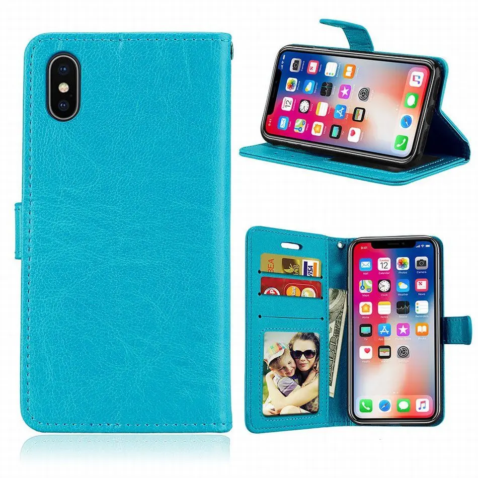 Leather Cover Flip Fundas For Case ZTE Blade AF3 A5 A510 A610 A6 Lite L3 L5 Plus S6 V7 V8 V9 ZMax Card Slot Frame P08Z | Мобильные