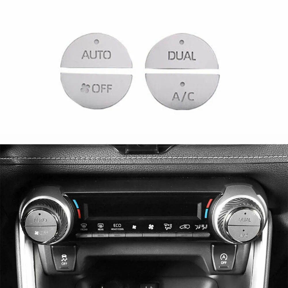 

Hot Sale Button Trim For Toyota RAV4 2019-2021 Silver Aluminum Central Console AC Switch Button Trim