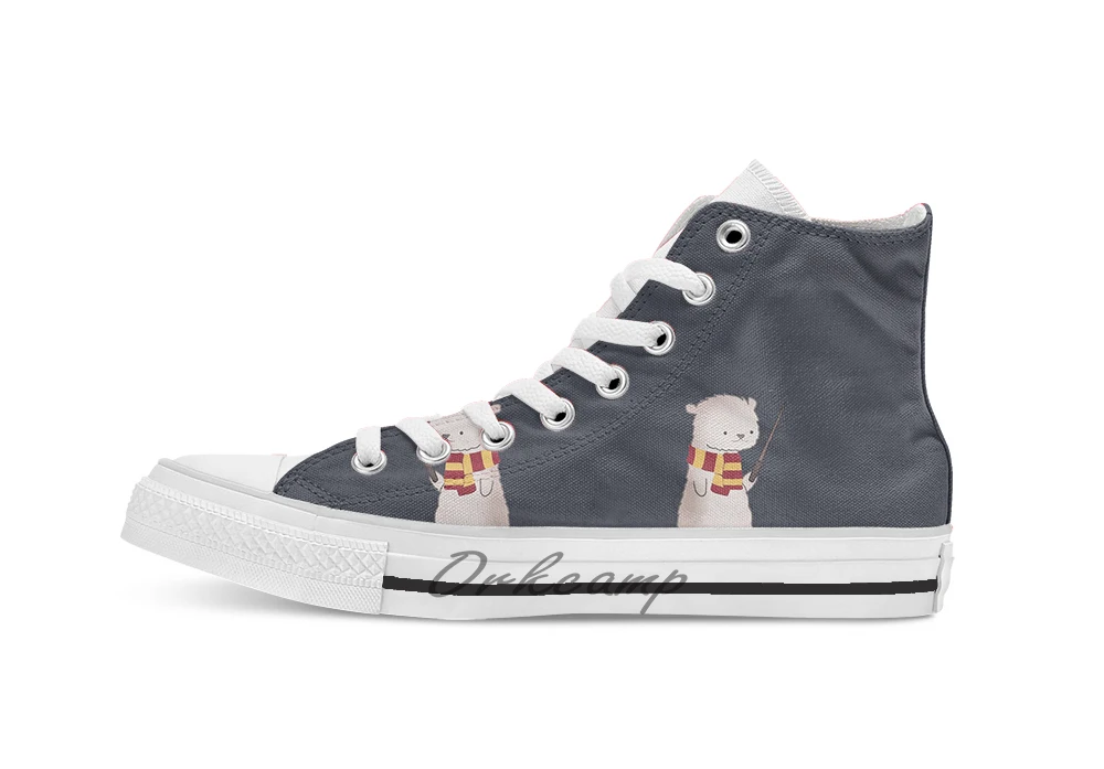 Harry Pawter/дышащая Повседневная Высокая обувь на шнуровке холщовая кеды Прямая