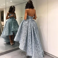 2018 listing strapless chic ball gown high low prom sleeveless modern evening gown vestido de festa mother of the bride dresses