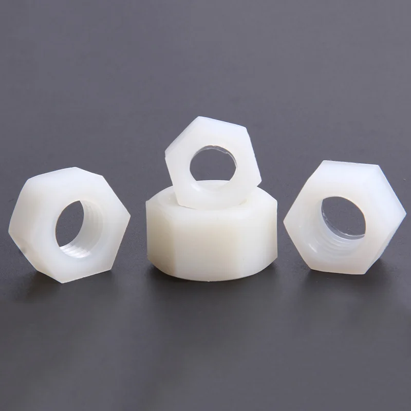 

White Plastic Nylon Hexagon Nuts Hex Nuts Screws M2 M2.5 M3 M4 M5 M6 M8 M10 M12 M14