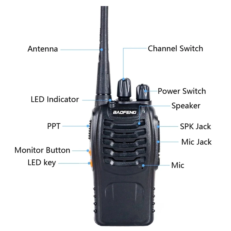 2 шт./лот Baofeng BF 888S двухстороннее радио иди и болтай Walkie Talkie “иди UHF 400 470 МГц 16