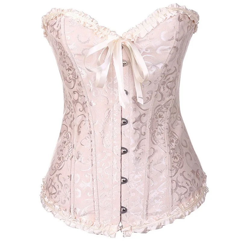 

Wholesale Plus Size Women Shapewear Lace Zipper Wedding Bustiers Underbust Gothic Corset