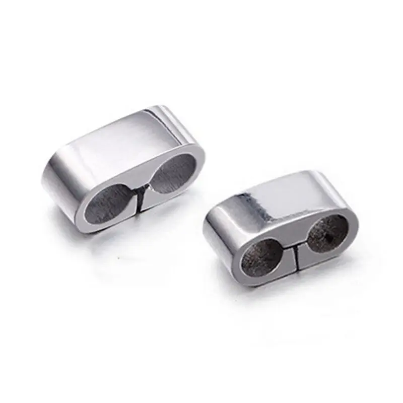 

5pcs/lot Leather Cord Beads Double Hole 3mm for Bracelet Jewelry Making 316L Stainless Steel Polished Accessories Spacer Bead