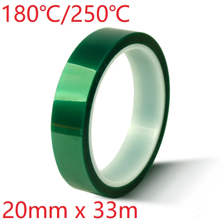 

20mm x 33m Green PET Film Tape High Temperature Heat Resistant PCB Solder SMT Plating Shield Spray Paint Insulation Protection