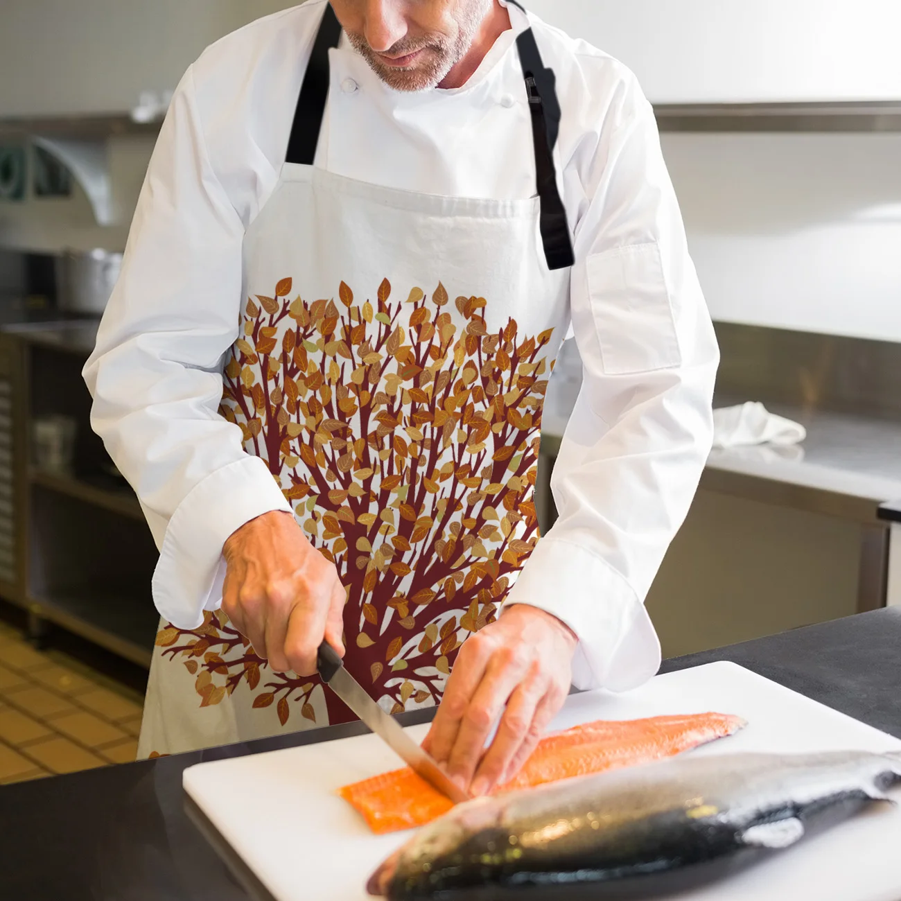 Tophome Кухонный Фартук с изображением живого дерева Осенние коричневые