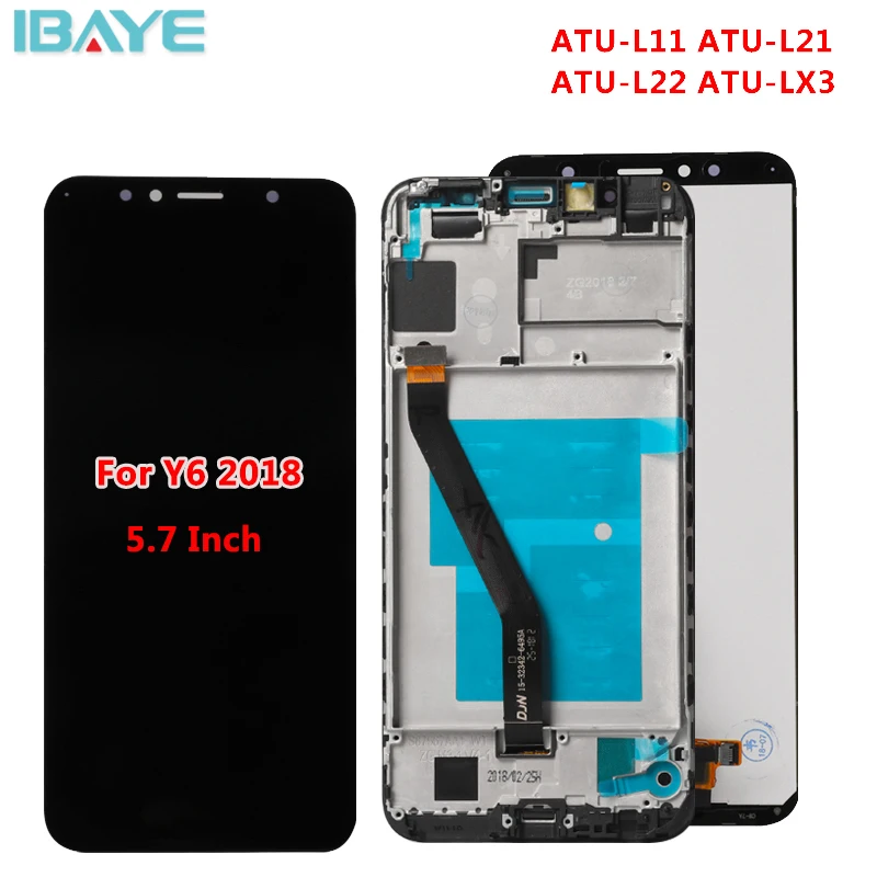 Для huawei Y6 2018 ЖК Дисплей кодирующий преобразователь сенсорного экрана в сборе для