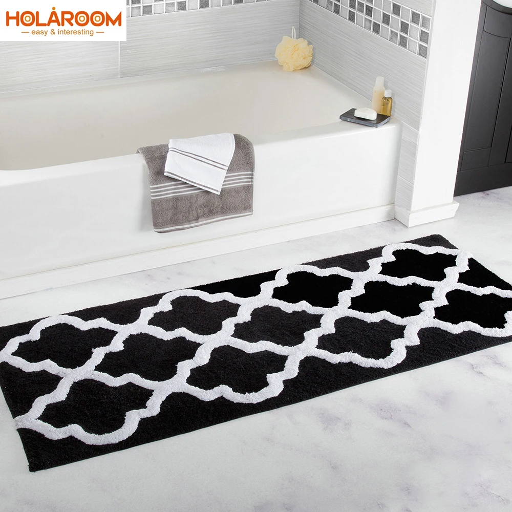 Коврик для гостиной черного цвета с геометрическим рисунком нескользящий коврик