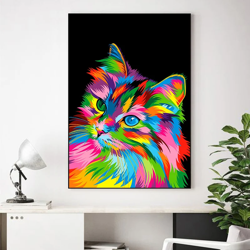 Красочная картина с рисунком животных поп Львы стены искусства Quadro плакаты настенные принты живопись мода Декор стены Искусство для гостиной