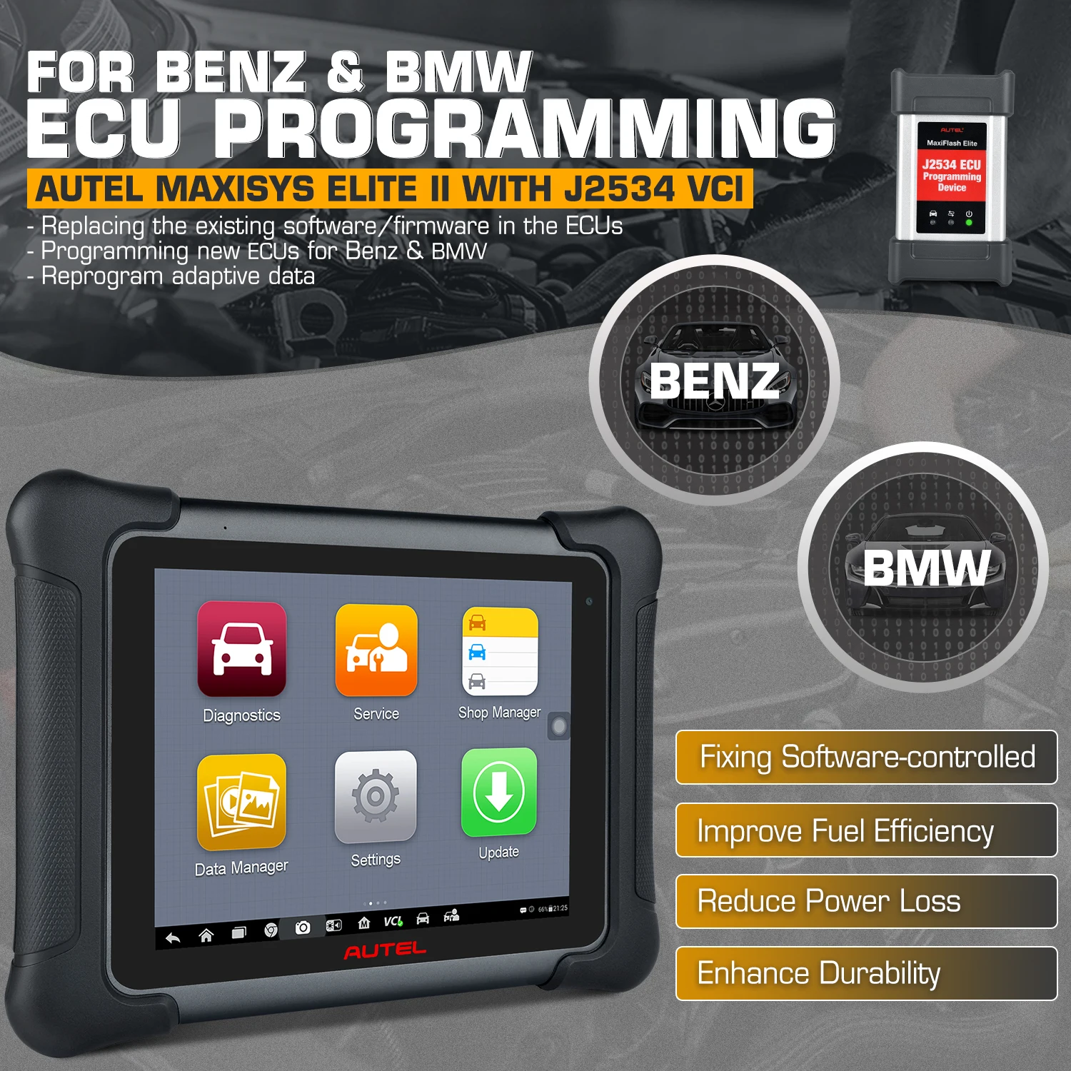 Autel Maxisys EliteII OBD2 сканер J2534 ECU Программируемый считыватель кодов Сканер