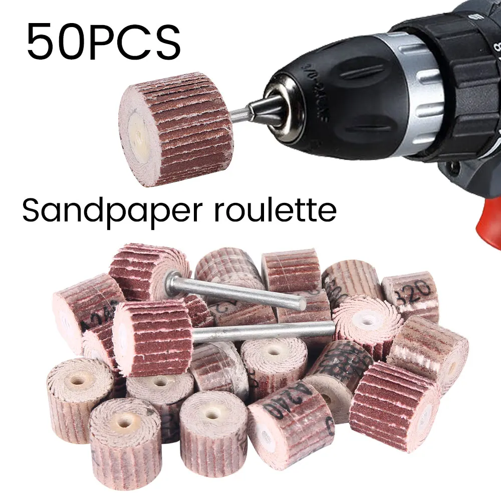 

50PCS Sandpaper Sanding Grit Flap Polishing Wheels Sanding Disc Roulette Shutter Impeller Wheel Rotary Tool Dremel Accessories