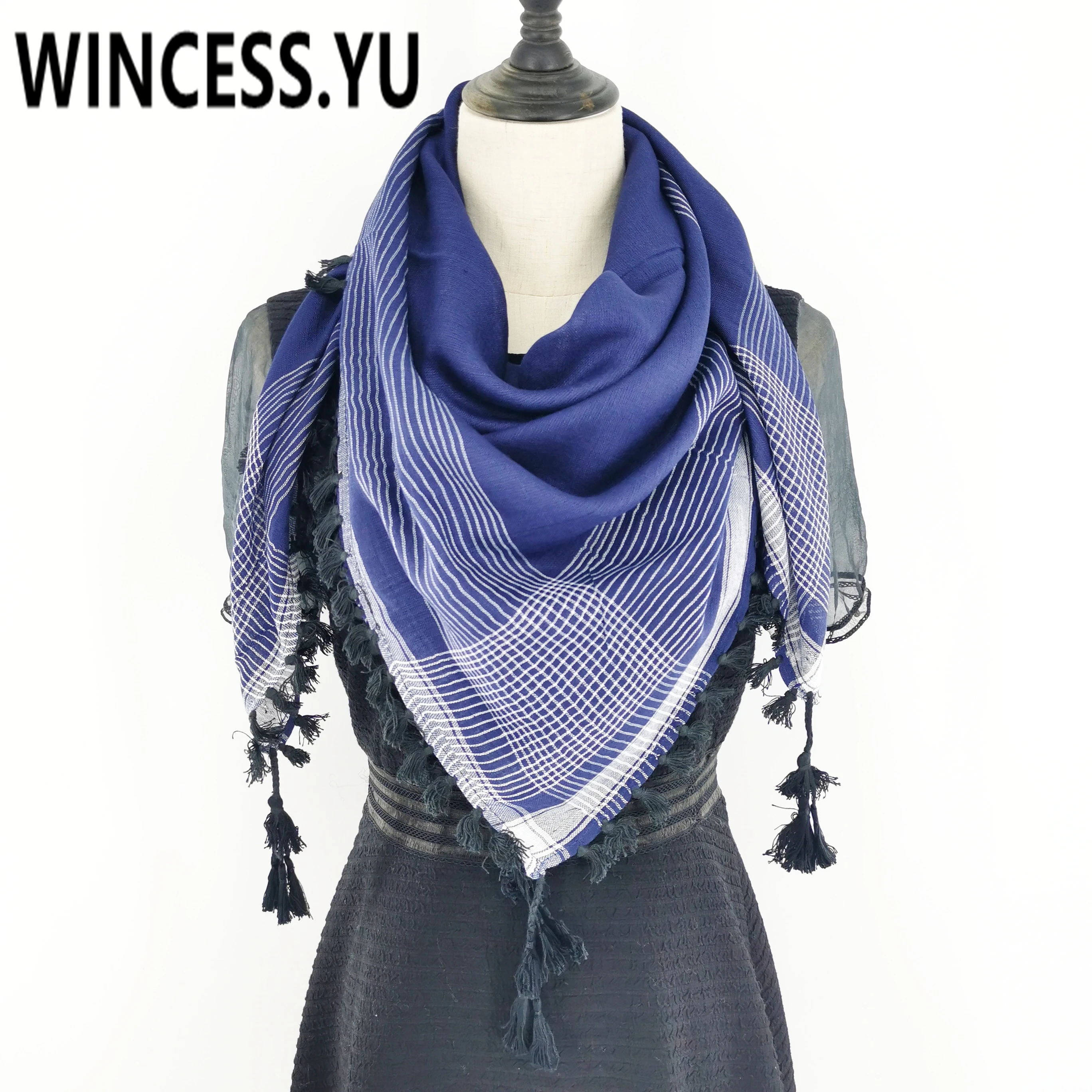 Большой квадратный шарф 100*100 для весны и осени клетчатый женский шали теплый