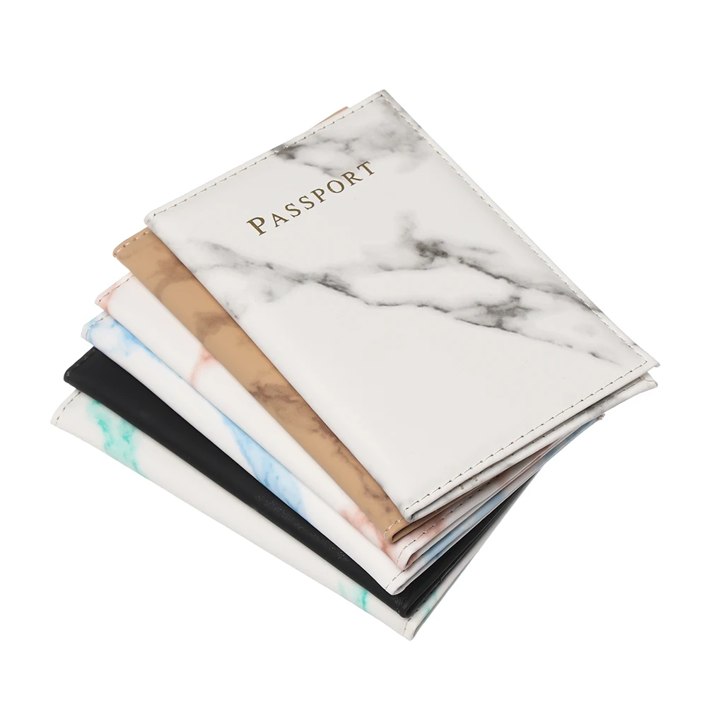 Модный чехол для паспорта с мраморным узором женский водонепроницаемый из