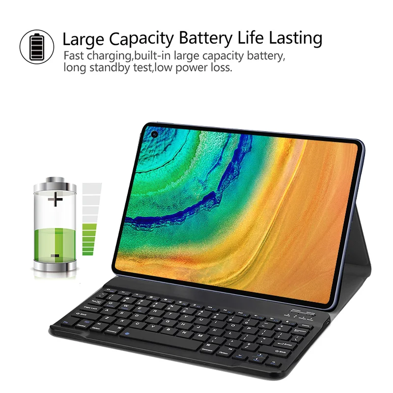 Беспроводная Bluetooth-клавиатура для планшета Huawei Matepad Pro 10,8 MRX-W09/AL09/AL19/W19 в складном чехле из кожи с магнитной застежкой.
