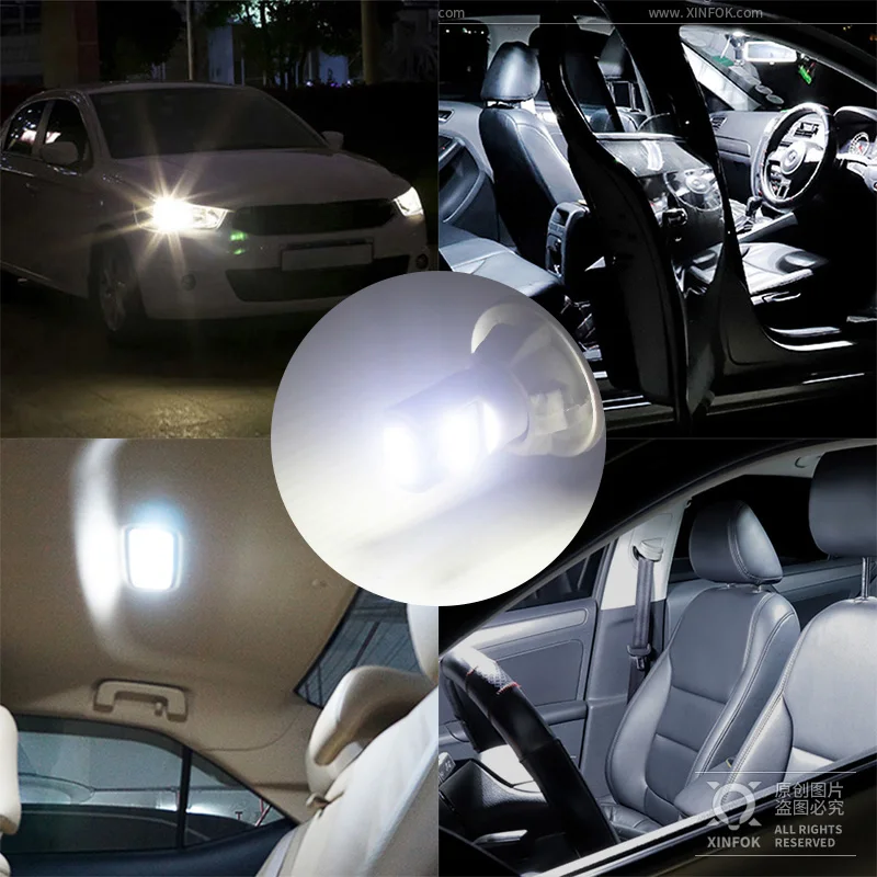 

T10 LED Car W5W 194 168 Replacement DC 12V 3030 SMD White Reverse Instrument Panel Lamp Ceramics Bulbs For Clearance Lights