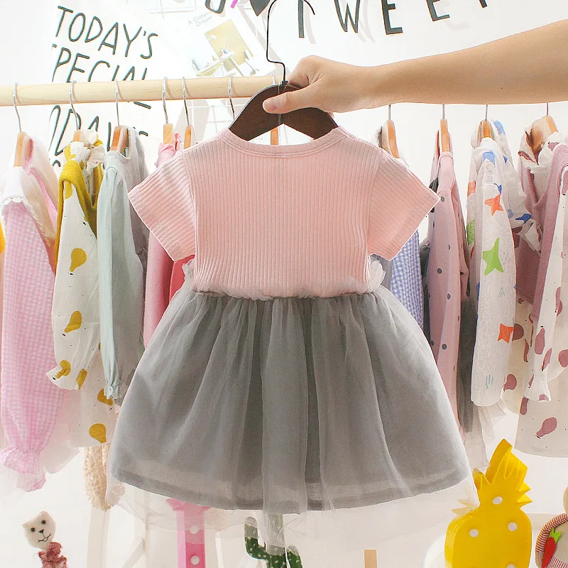 Милое платье принцессы с короткими рукавами для маленьких девочек Вечерние