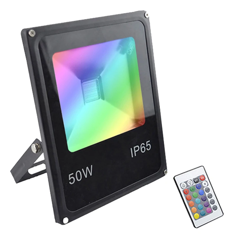 

16 цветов светодиодный прожектор 50 Вт Rgb прожсветильник меняющий цвет с дистанционным управлением Ip65 Водонепроницаемый сасветильник светил...