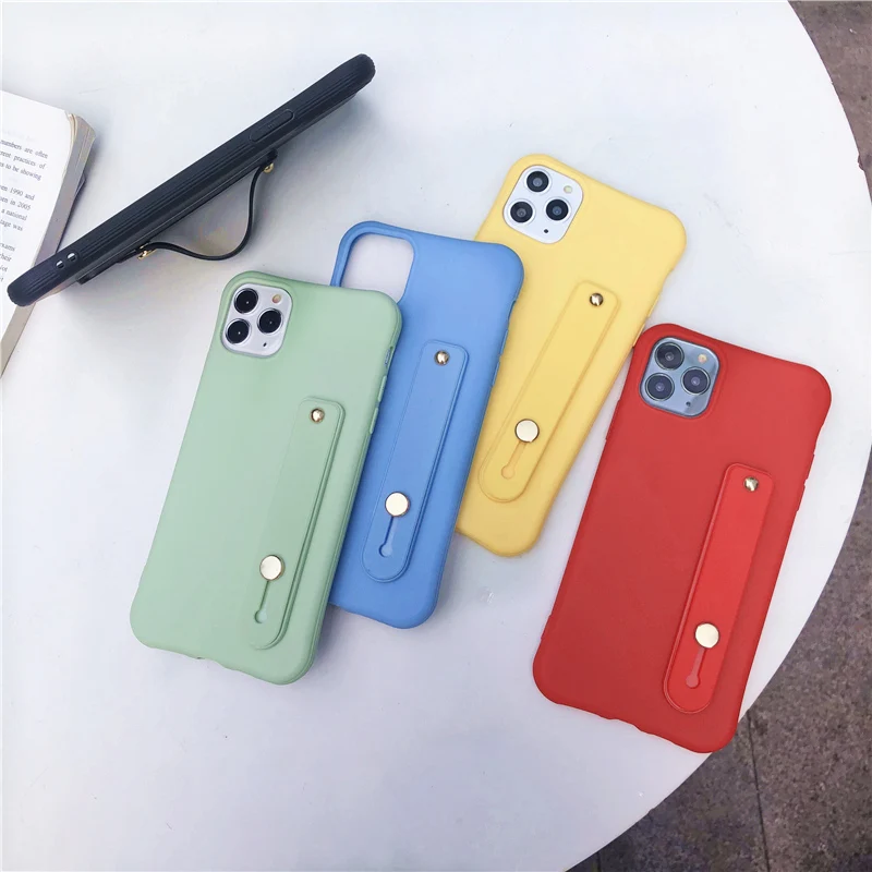 Силиконовый ремешок на запястье чехол подставка для телефона iPhone 7 8 Plus 6 6S X XS Max XR