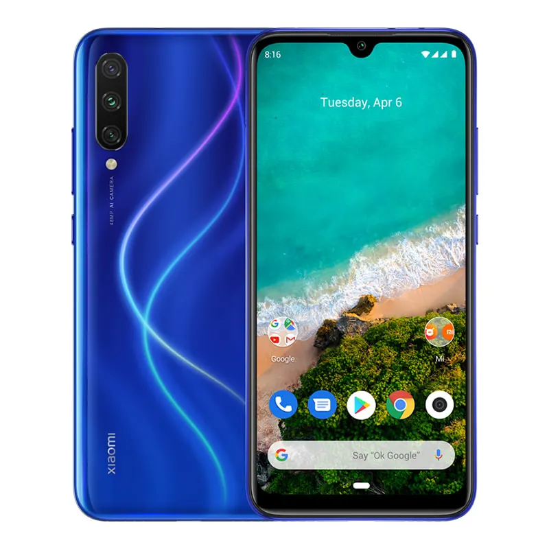 Глобальная версия Xiaomi mi A3 mi A3 4GB 64GB мобильный телефон 48MP+ 32MP камера Snapdragon 665 Восьмиядерный 6,08" 4030 mAh - Цвет: Синий