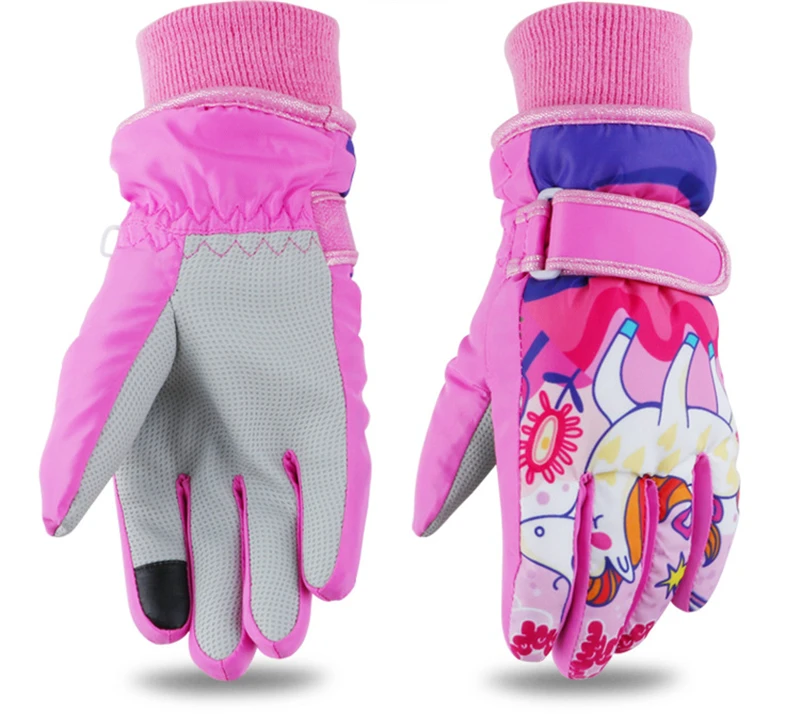 

Cartoon Keep Warm Ski Gloves kids Snowmobile Mittens Skiing Snowboard Gloves windproof Glove for Girl Boy Anime Figure Elsa Anna