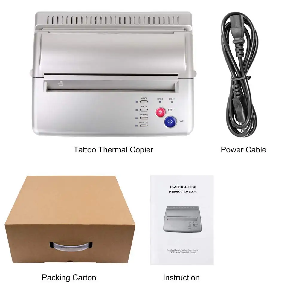 

PEPAX Silver Tattoo Stencil Machine and Thermal Tattoo Copier Printer Tattoo Transfer Paper Copy for Tattoo supplies Accesories