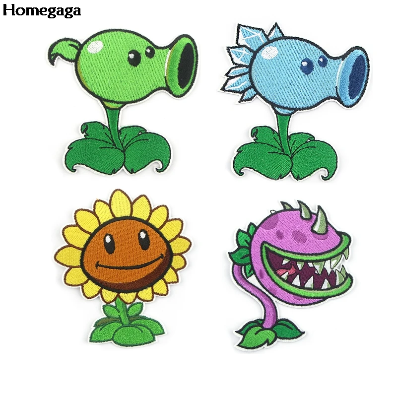 Нашивки для шитья Homegaga с изображением растений из мультфильма железные нашивки