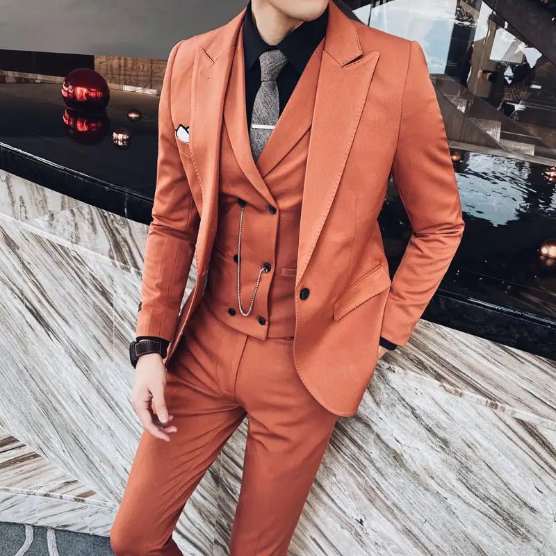 3 шт./комплект Мужской Блейзер + брюки жилет | Мужская одежда
