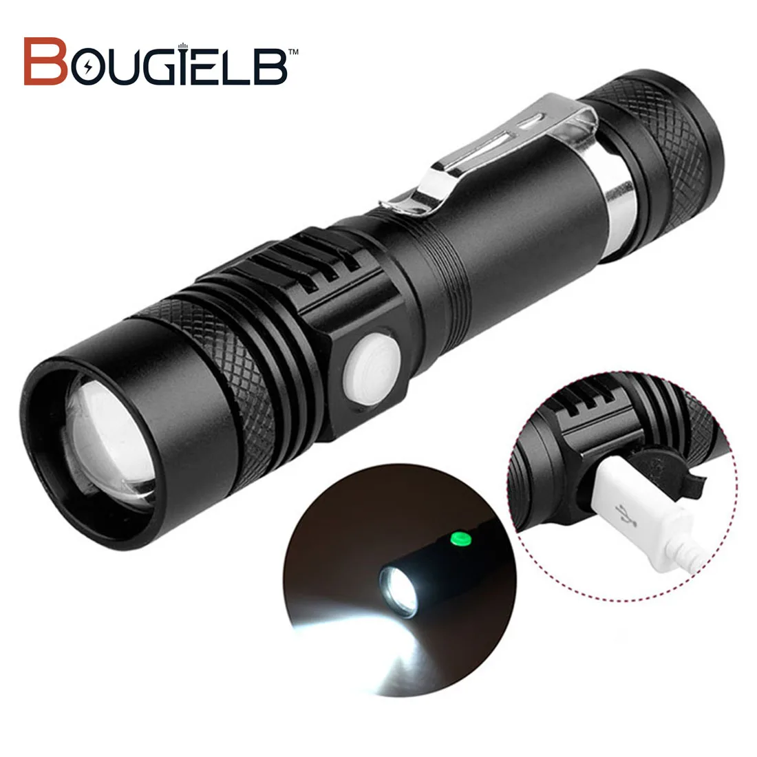 Супер яркий светодиодный фонарь USB Перезаряжаемый T6 фонарик наконечники питания