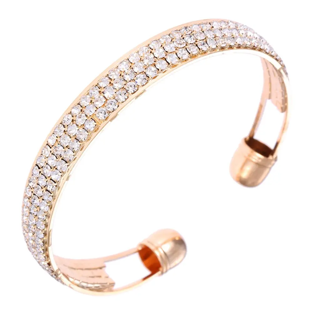 

Luxury Design Adjustable Open Style Rhinestone Ladies Bracelet For Women Fashion Chain Bracelet Women Jewelry Gift