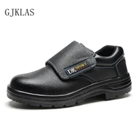 mens spring autumn breathable safety work shoes steel toe welding safety boots black protective indestructible shoes man