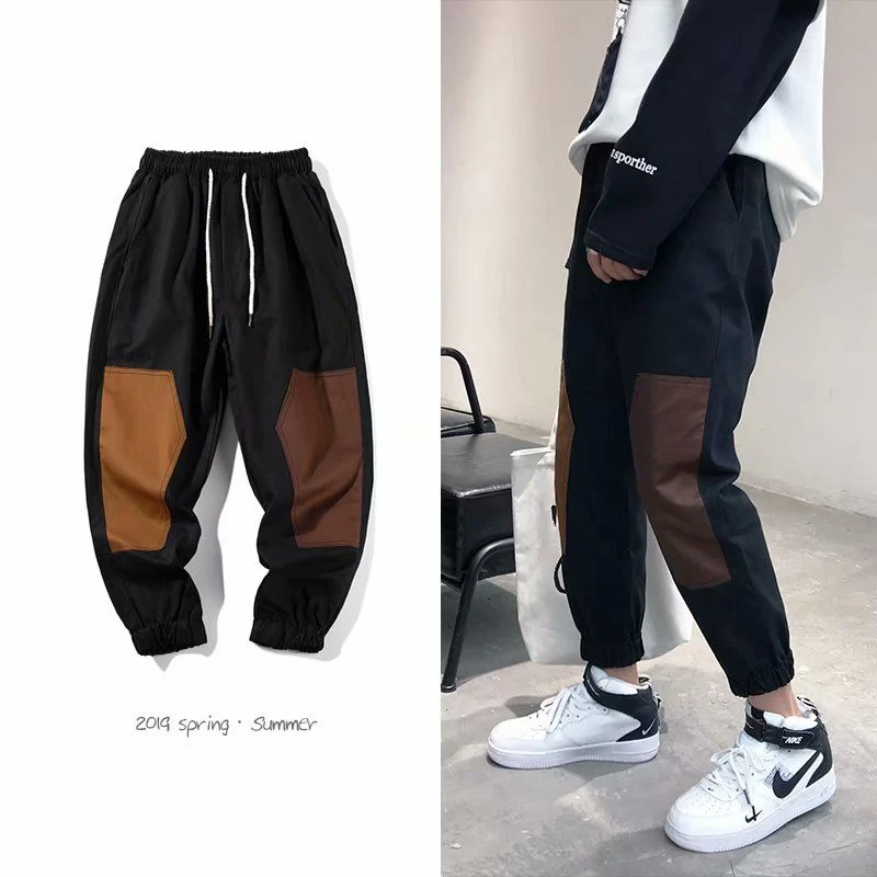 

2020 New Overalls Student Pants Feet Pants Spring All Matching Thin Section Pants Men's Nine-point Pants Loose Casual Bf Pants