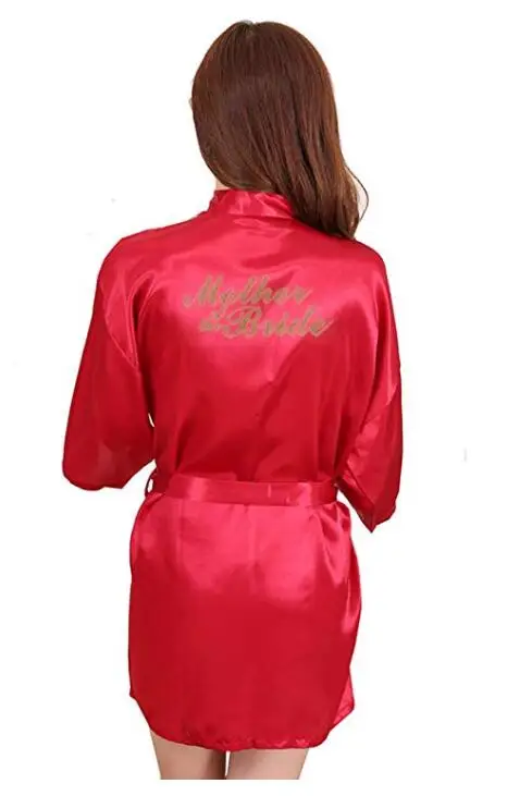 Женское атласное платье невесты бордовое шелковое свадебное халат для и