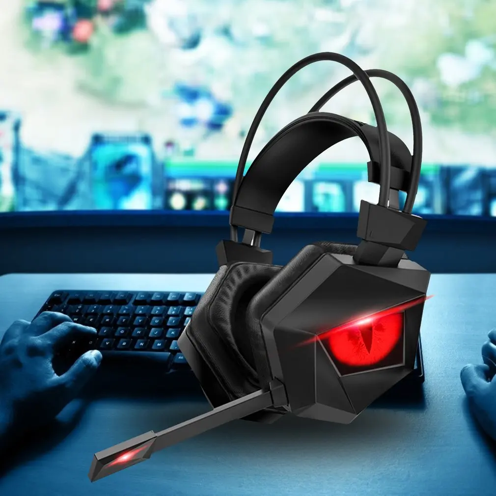 

Проводные наушники 7.1 каналы игровой Настольный Ноутбук светящиеся Проводные Накладные наушники игровая гарнитура комфортная гарнитура