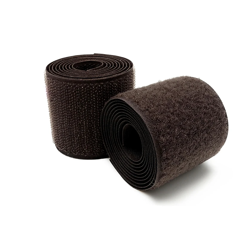 

2-10cm Width Brown no Adhesive Hook Loop Fastener Tape For Sewing Magic Tape Sticker Velcroing Strap Couture Strip