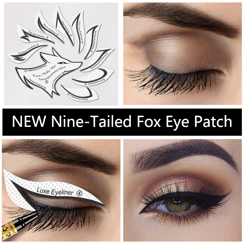 Eyeliner Eye Shadow Nine-Tailed Fox Patch Eyeshadow Models Template Shaping Stencil Eyes Make up Aid Tools | Красота и здоровье