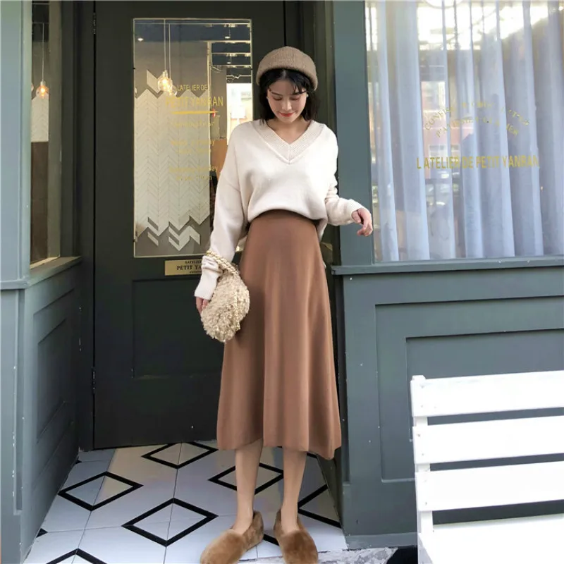 Новинка 2019 осенне-зимняя женская плиссированная юбка с разрезом элегантная