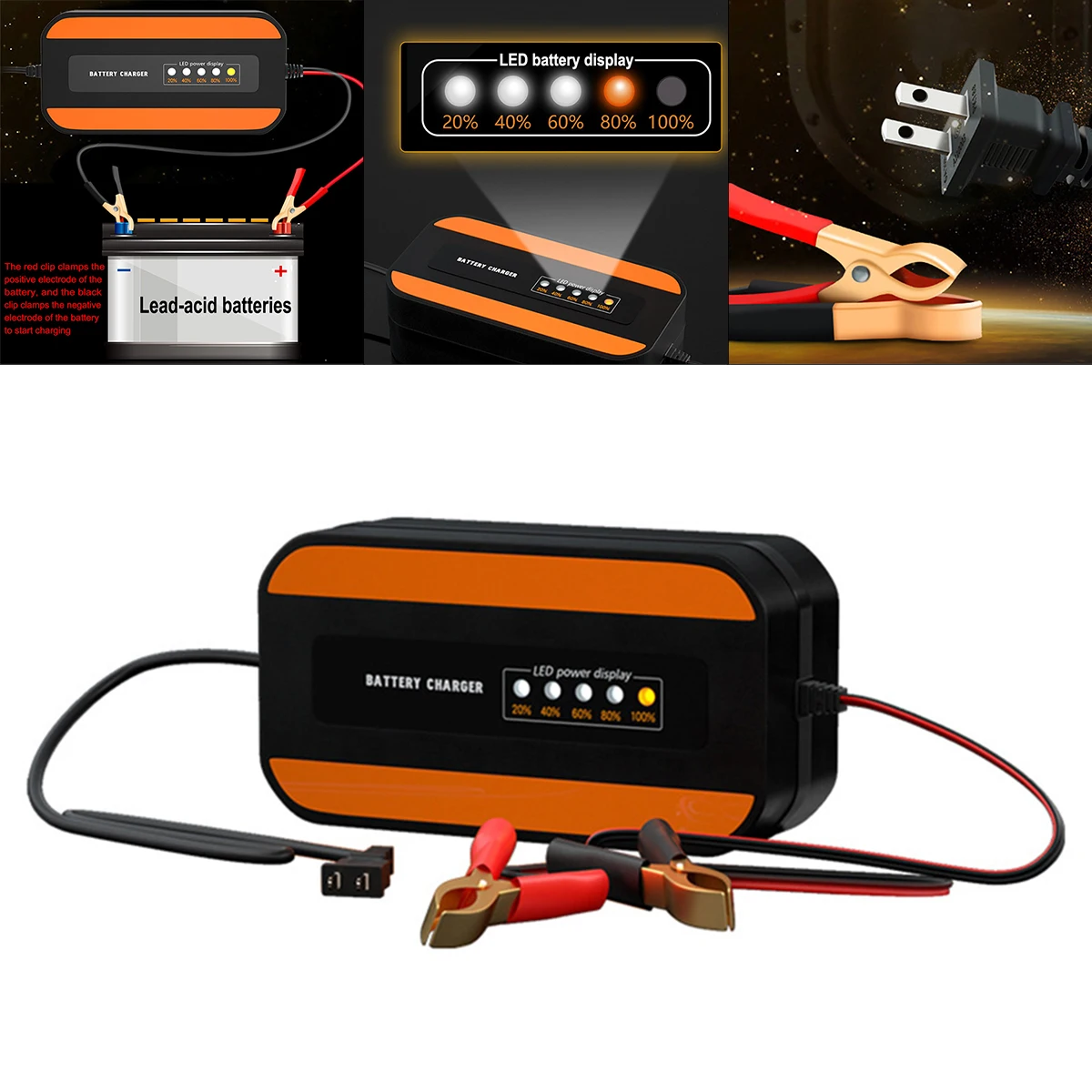 

Motorcycle Power 12V Automatic Smart Motorcycle Battery Charger Maintainer