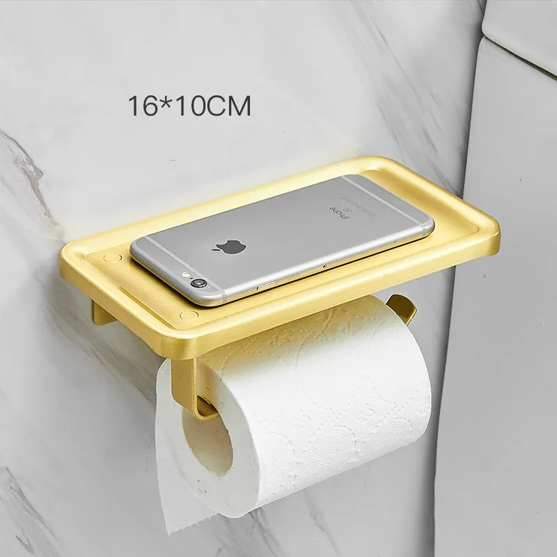 Bathroom Accessories Set Brush gold Robe hook Paper Holder Towel Bar corner shelf Rack bathroom Hardware set Aulminium |