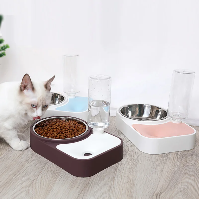

Dog and cat feeding bowls automatic water drinker, new products to avoid pet black chin cat feeder, dog double bowl food dispens