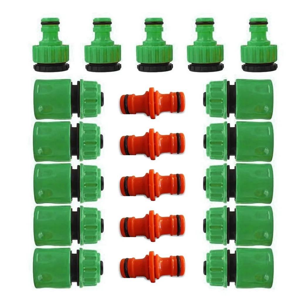 

20 Pieces Of Garden Watering Hose ABS Quick Connector Set Garden Hose Quick Connect Connector Extender Set For Hose Pipe Tube