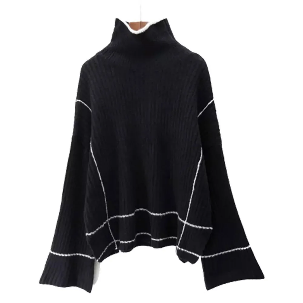 

Korean Version Turtleneck Sweater Loose Lazy Autumn And Winter Fashion Round Neck Knitting Jumper