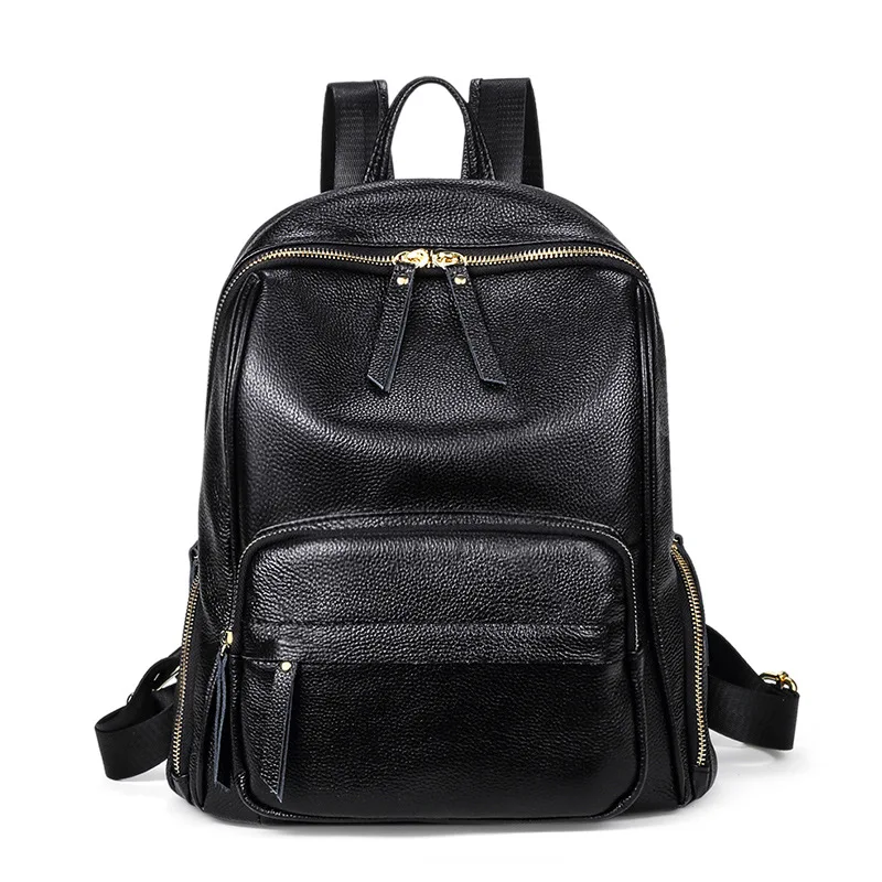 Real Natural Leather Women Backpacks New Fashion Luxury Brand 100% Genuine Leather Female Ladies Girl Student Casual Backpack