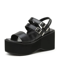 2021 summer women platform sandals fashion buckle designer black increasing sandals thick sole casual platform shoes female
